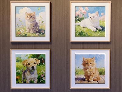 现代简约挂画组合 装饰油画