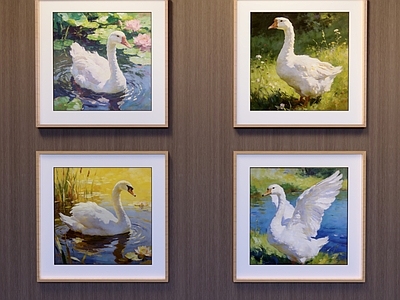 现代简约挂画组合 装饰油画