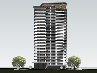 现代主义小高层住宅楼   小区住宅建筑