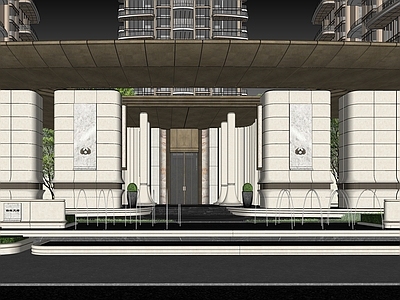 现代主义售楼处建筑 保利海派大门 示范区 售楼部 四代住宅