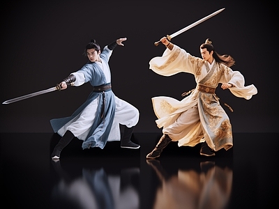 新中式多人 2D武侠人物 古风人物 古装人物 剑客 侠客