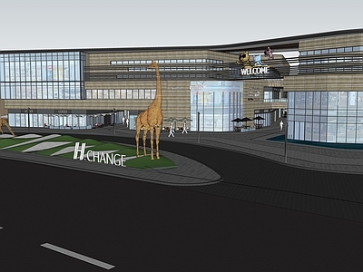 现代主义商场建筑 商业综合体 商业街 商业建筑