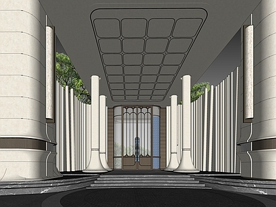 新古典主义售楼处建筑 招商海派大门