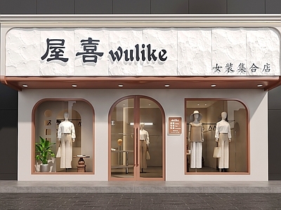 现代门头 服装店门头 女装店门头 橱窗设计  女装店设计  门头设计