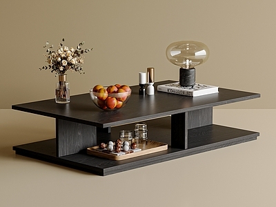 现代简约茶几 茶几摆件 木制茶几
