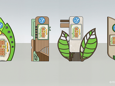 原木风导视立柱 青春校园导视牌 原木色导视牌 校园指示牌 公园指示牌 指示牌
