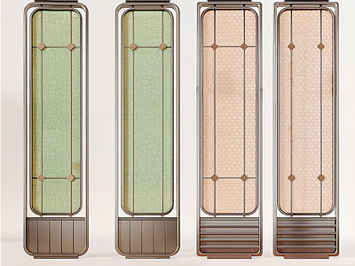 新中式博古架 格栅屏风 隔断组合