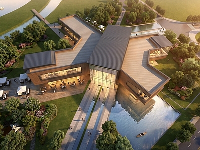 现代售楼处建筑 售楼部