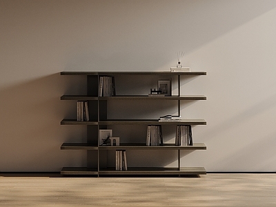 极简书柜 中古风 实木书柜