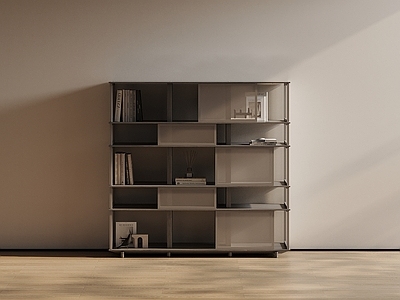 极简书柜 中古风 实木书柜