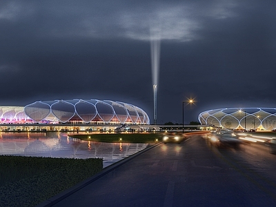 现代主义体育馆外观 偃师体育中心 体育馆 场馆