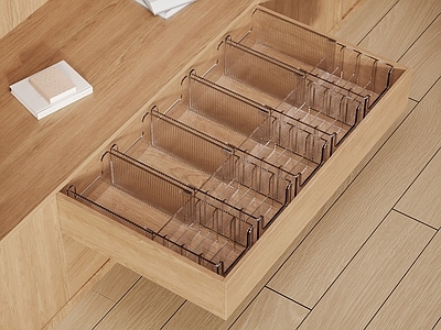 原木风文件柜 抽屉内收纳 药品收纳 药盒 可伸缩 抽屉内