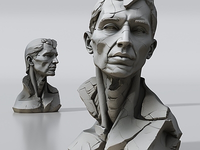数字雕塑写实风格雕塑摆件 现代人物头像 雕塑
