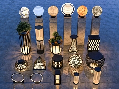 现代极简景观灯 现代草坪灯 景观灯 星球灯