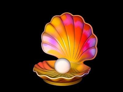 现代其他摆件 贝壳珍珠雕塑