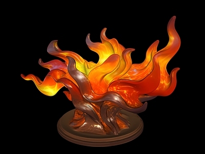 新中式雕塑摆件 火焰艺术装置