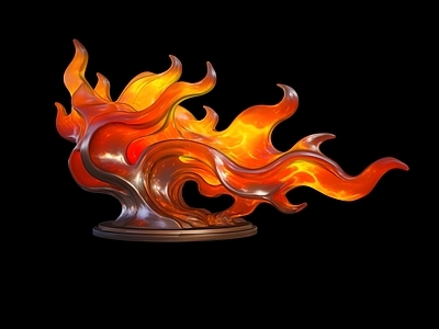 新中式雕塑摆件 火焰艺术装置