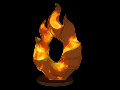 现代抽象雕塑风格雕塑摆件 火焰艺术装置