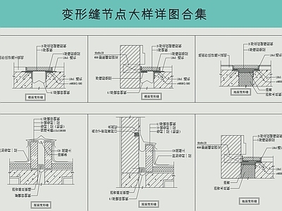 建筑综合节点 屋面变形缝 楼面变形缝 地面变形缝 变形缝合集 施工图