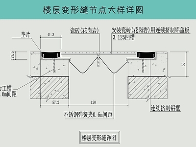 建筑综合节点 楼层变形缝节点详 施工图