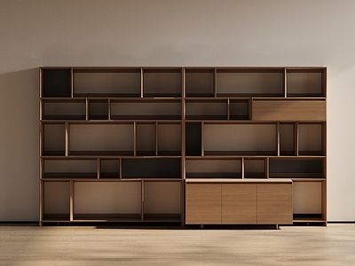 日式书柜 实木书桌 中古风 书柜组合