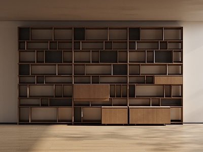 极简书柜 组合书架 实木书架 中古风