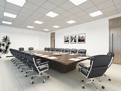 现代简约会议室 会议室 走廊 卫生间 办公 会议桌