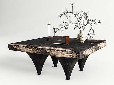 侘寂茶几 老木头茶几 边几