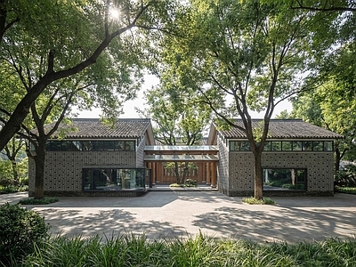 新中式文化馆 新中式青砖博物馆 新中式坡屋顶公建