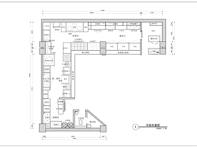 现代其他餐饮空间 厨房平面设计 施工图