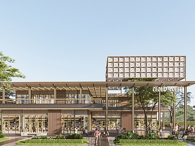 新中式商业街 现代商业建筑 现代餐饮建筑