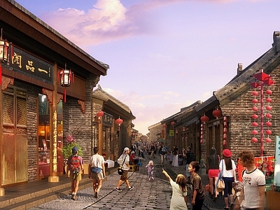 新中式商业街 古建 商业街