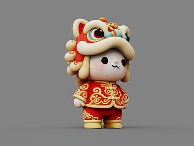 新中式虚拟人物 醒狮IP 醒狮文创 醒狮美陈 中古风