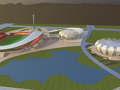 现代主义体育馆外观