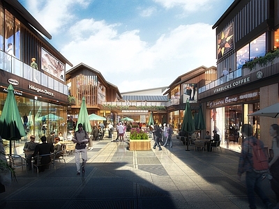 新中式商业风商业街 商业街