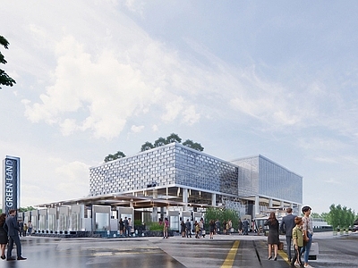 现代售楼处建筑 售楼处建筑  售楼部建筑 商业楼建筑