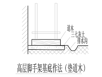 钢结构 高层脚手架 基底作法 垫道木 施工图