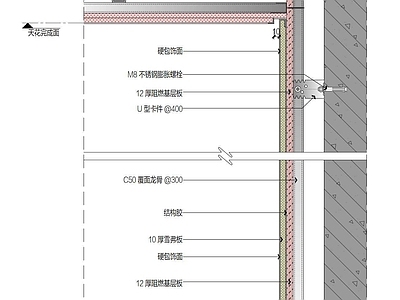 墙面节点 硬包墙面大样 施工图