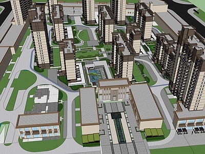 新中式小区建筑