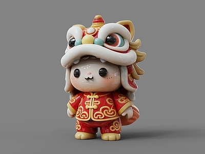 新中式雕塑摆件 醒狮 醒狮美陈 醒狮玩具 醒狮ip
