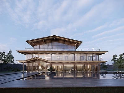 新中式售楼处建筑 新中式售楼处建筑 售楼部建筑