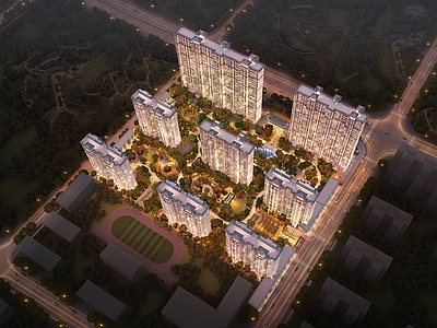 新中式小高层住宅楼 中式住宅