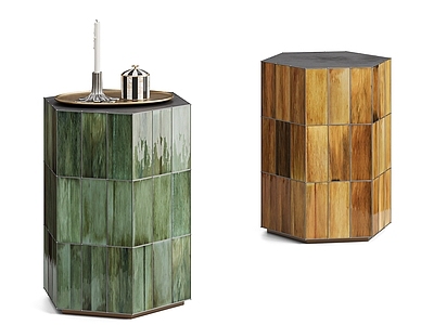 复古边几 minotti andree 意式现代边几 釉面瓷砖边几 沙发边几