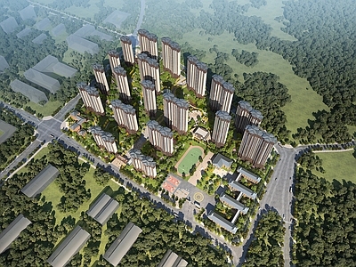 新中式小高层住宅楼 中式高层住宅