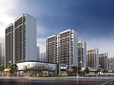 现代主义小高层住宅楼 现代小高层住宅