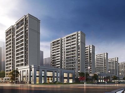 现代简约小高层住宅楼 简欧小高层住宅