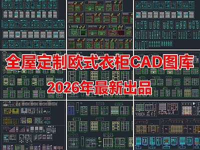 简欧柜子 全屋定制衣柜 施工图