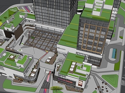 现代主义商业综合体景观 商业综合体 商业景观 商业建筑 商业街