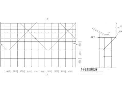 结构连接节点 脚手架 檐口挑架图 施工图