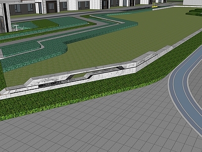 现代主义景观办公园区景观 住宅景观 住宅景墙